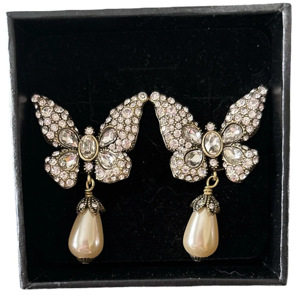 Heidi Daus Monarch Magic Pearl Necklace and Earring Set NWT - Picture 2 of 9